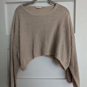 Easel Brown Lightweight Sweater Long Sleeve Open Knit Small